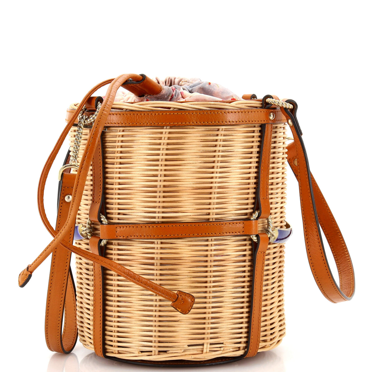 Gucci GUCCI Cestino Bucket Bag Wicker Small
