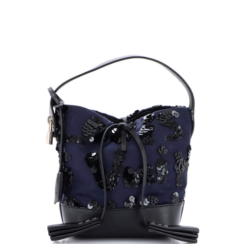 NN14 Spotlight Bucket Bag Sequin Graffiti Monogram Nylon PM