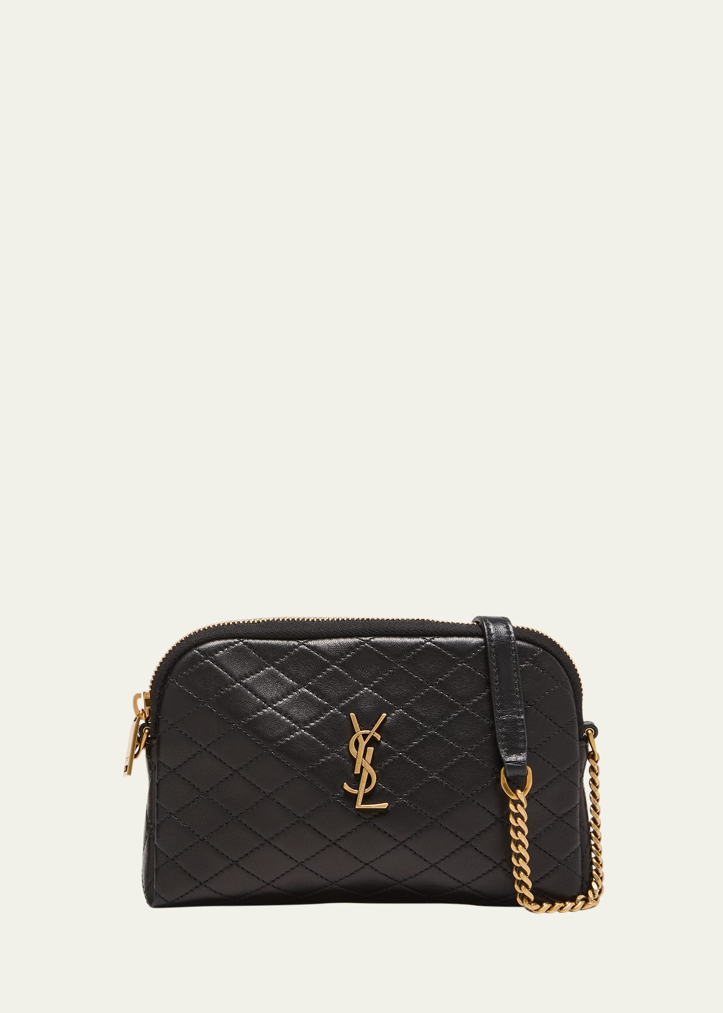 Saint Laurent Gaby Mini YSL Crossbody Bag in Quilted Leather