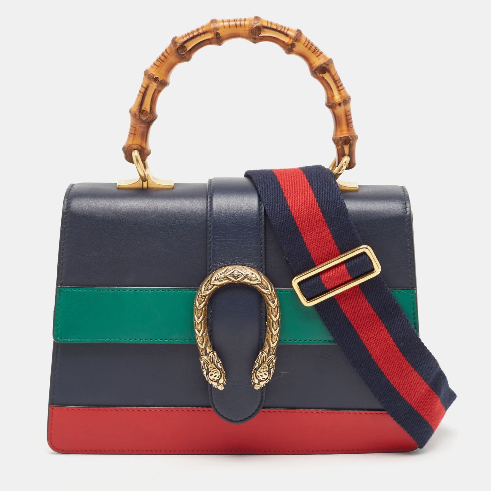 Gucci Tricolor Leather Medium Dionysus Bamboo Top Handle Bag