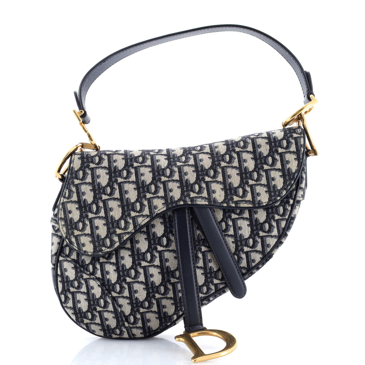 Christian Dior Saddle Handbag Oblique Canvas Medium