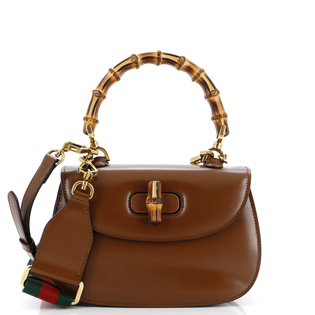 Gucci GUCCI Bamboo 1947 Top Handle Bag Leather Small