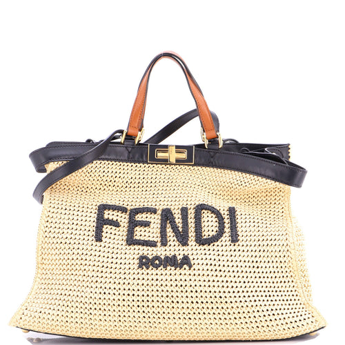 FENDI Peekaboo X-Tote Raffia Medium