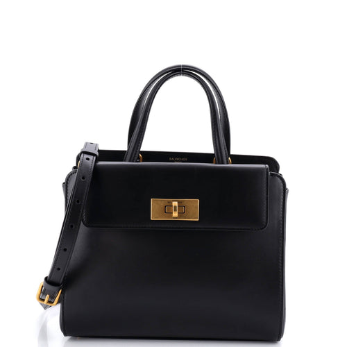 Money Top Handle Tote Bag Leather Small