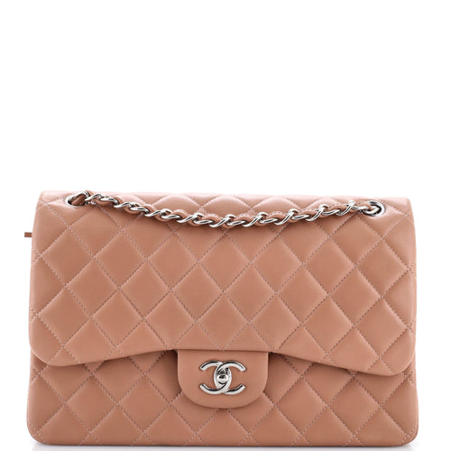 CHANEL Classic Double Flap Bag Quilted Lambskin Jumbo
