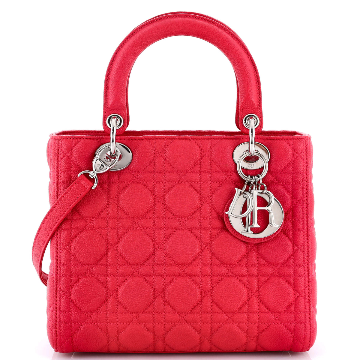 Christian Dior Lady Dior Bag Cannage Quilt Grained Calfskin Medium
