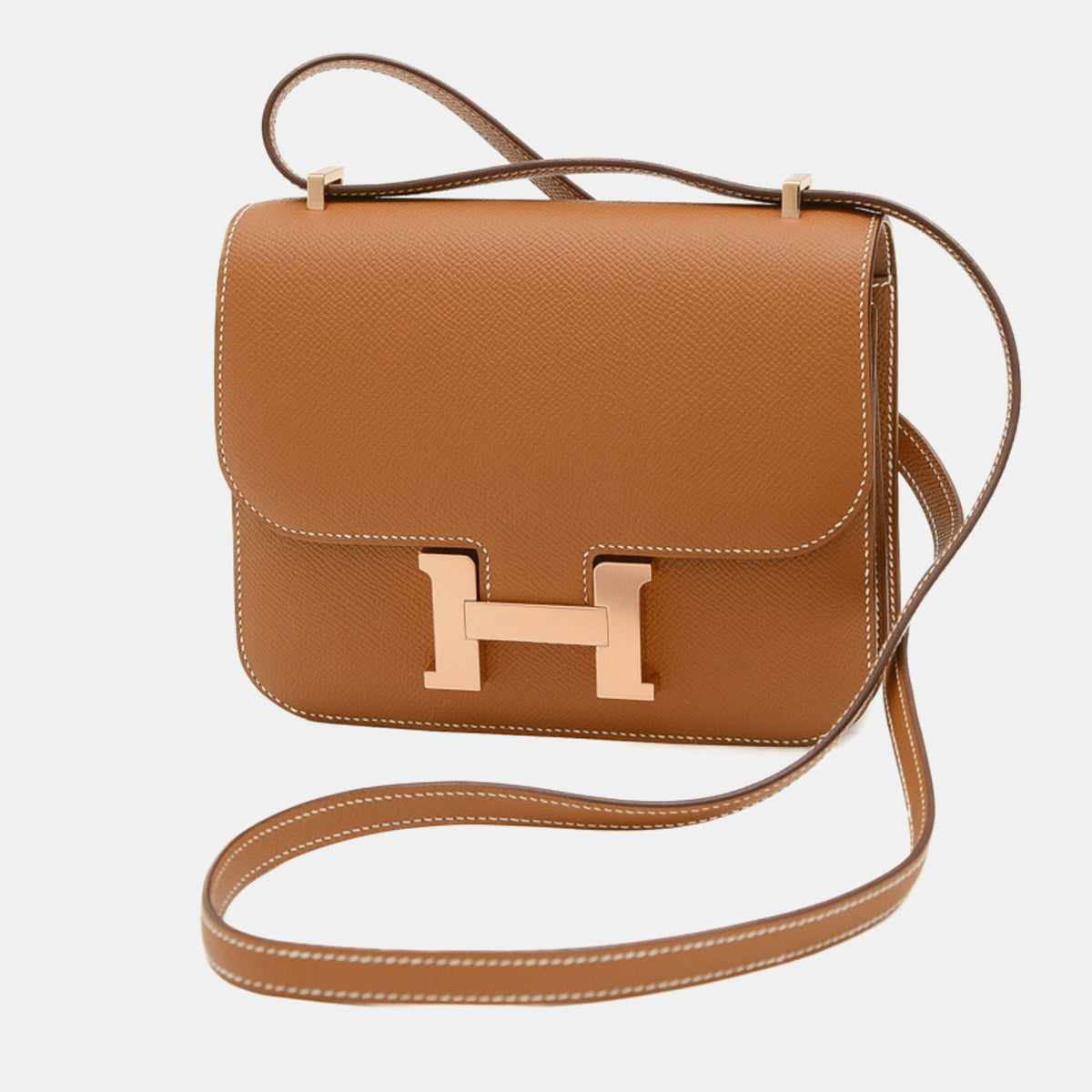 Hermès Gold Rose Miroir Epsom B Stamp Constance 18 Shoulder Bag