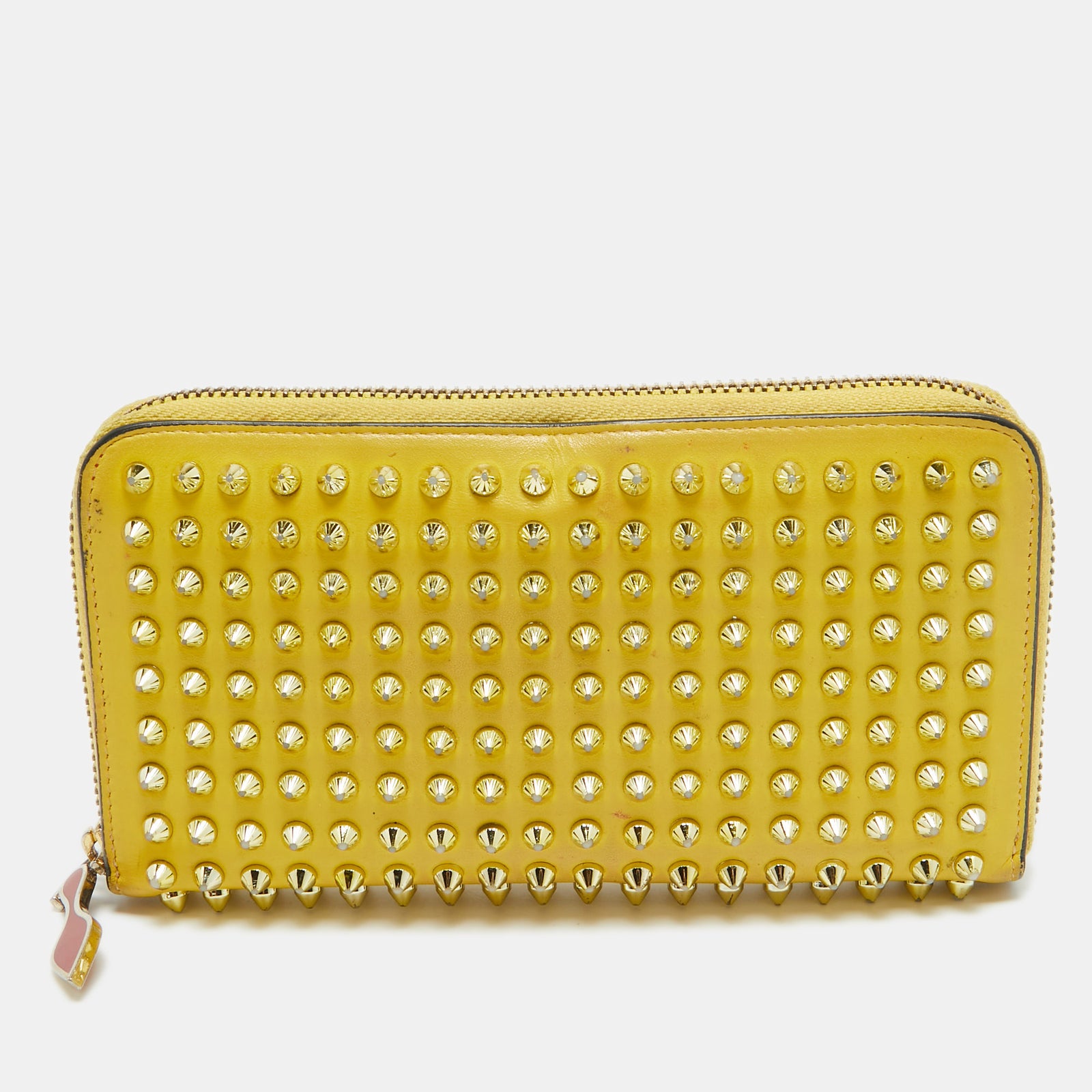 Christian Louboutin Yellow Leather Panettone Continental Wallet