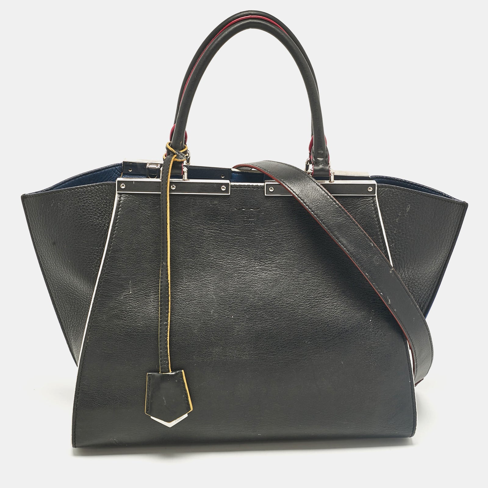 Fendi Black/Blue Leather Medium 3Jours Tote