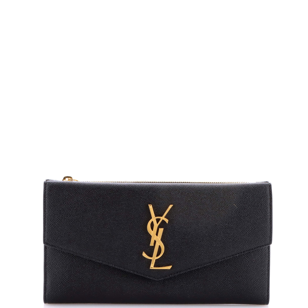Saint Laurent Uptown Flap Wallet Leather Long