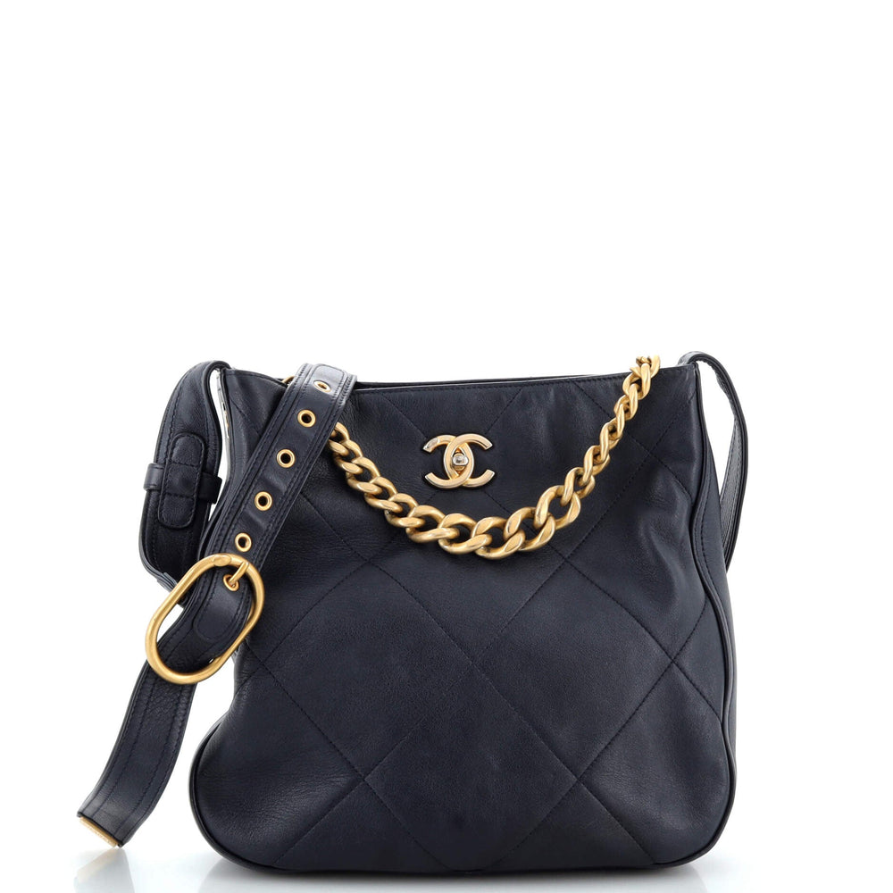 CHANEL Easy Mood Hobo Quilted Calfskin