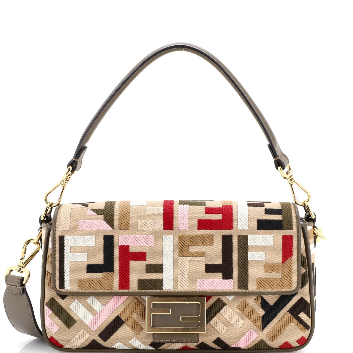 Fendi FENDI Baguette NM Bag Zucca Embroidered Canvas Medium