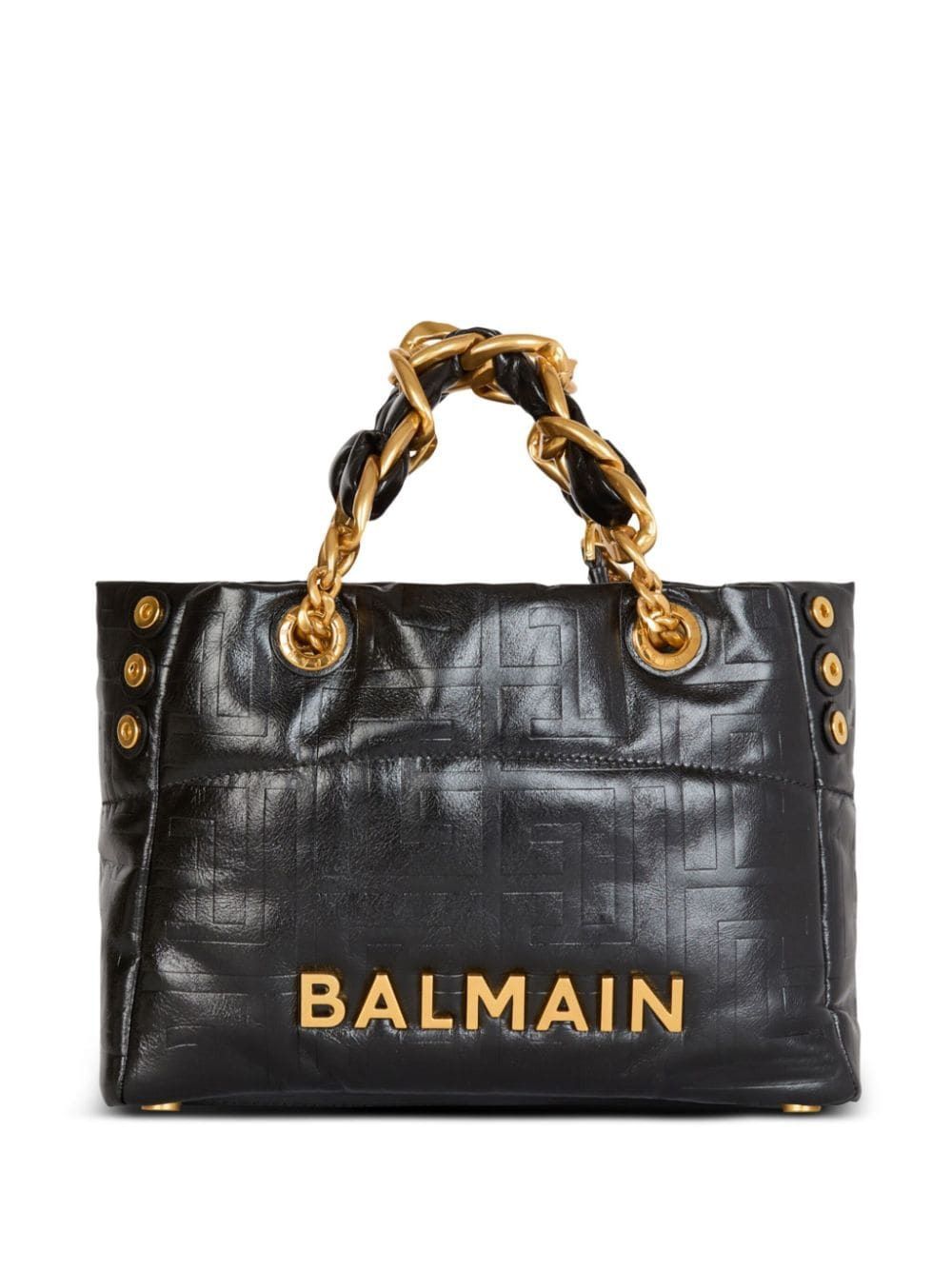 Balmain Women's 1945 Soft Cabas Small Tote Bag in Noir | DN1FD871LETF