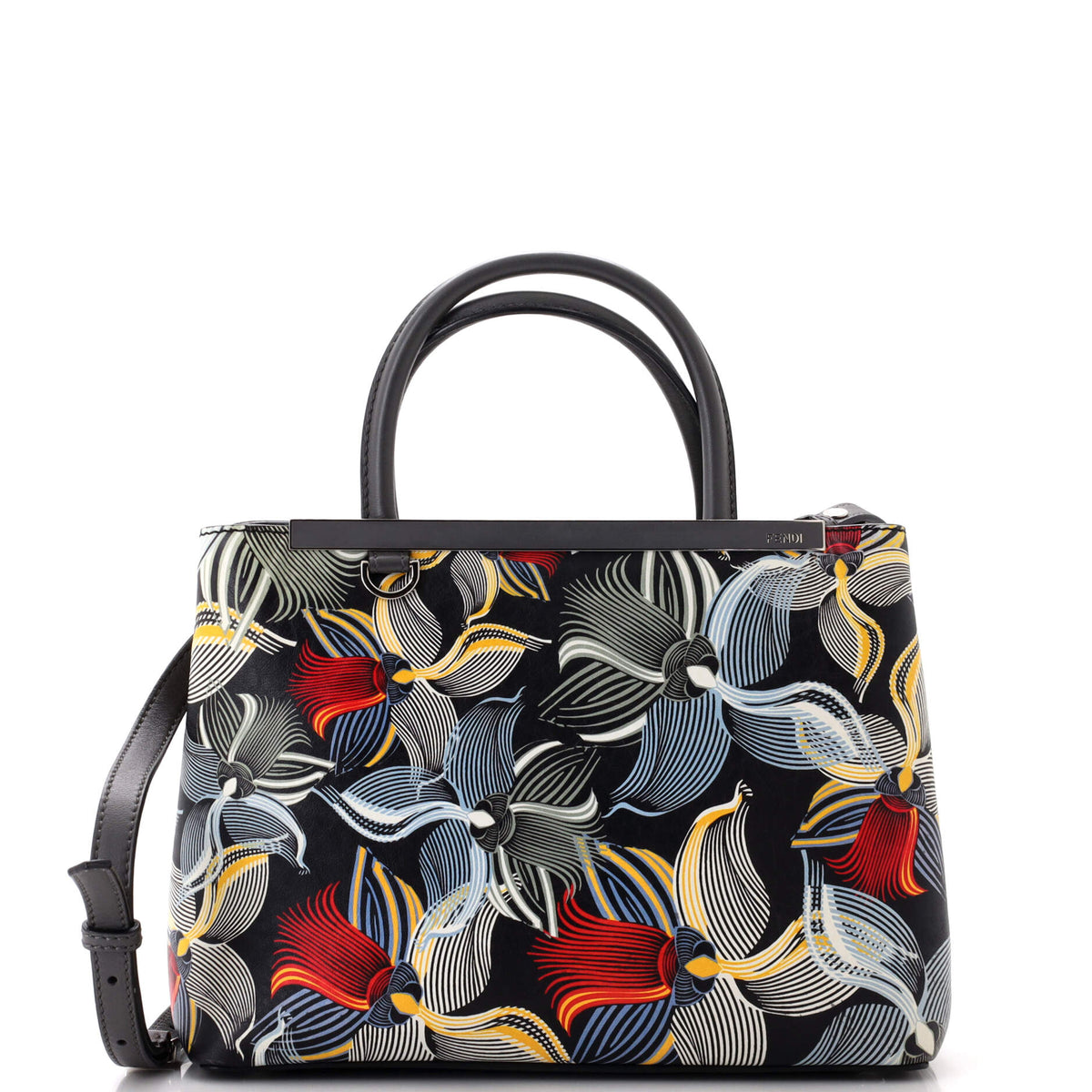 Fendi FENDI 2Jours Bag Printed Leather Petite