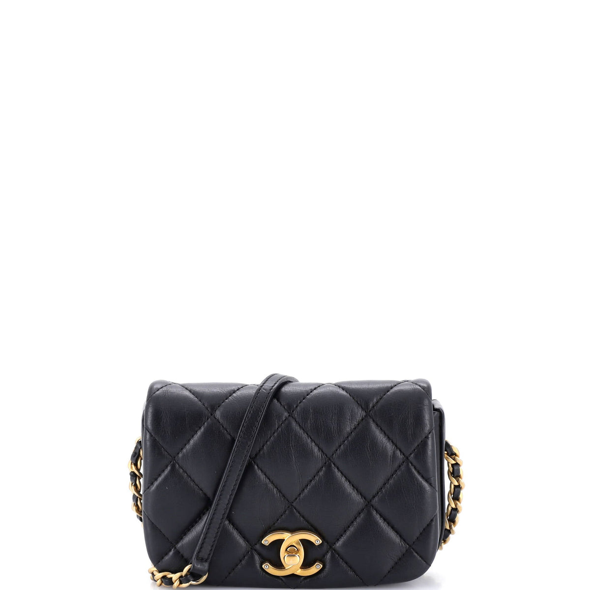 Chanel CHANEL Nailed CC Full Flap Bag Quilted Calfskin Mini