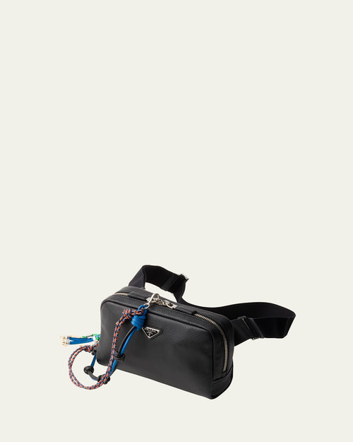 Men's Vitello Daino Leather Belt Bag