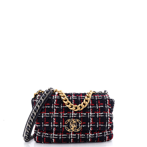 CHANEL 19 Flap Bag Quilted Tweed Medium
