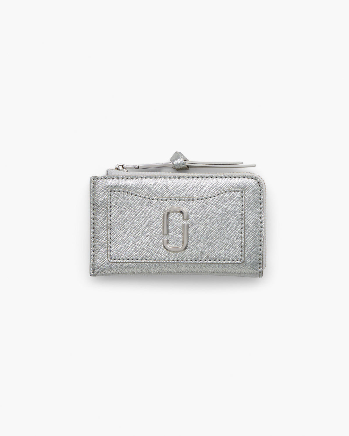 Marc Jacobs Marc Jacobs The Metallic Utility Snapshot Top Zip Multi Wallet in Silver
