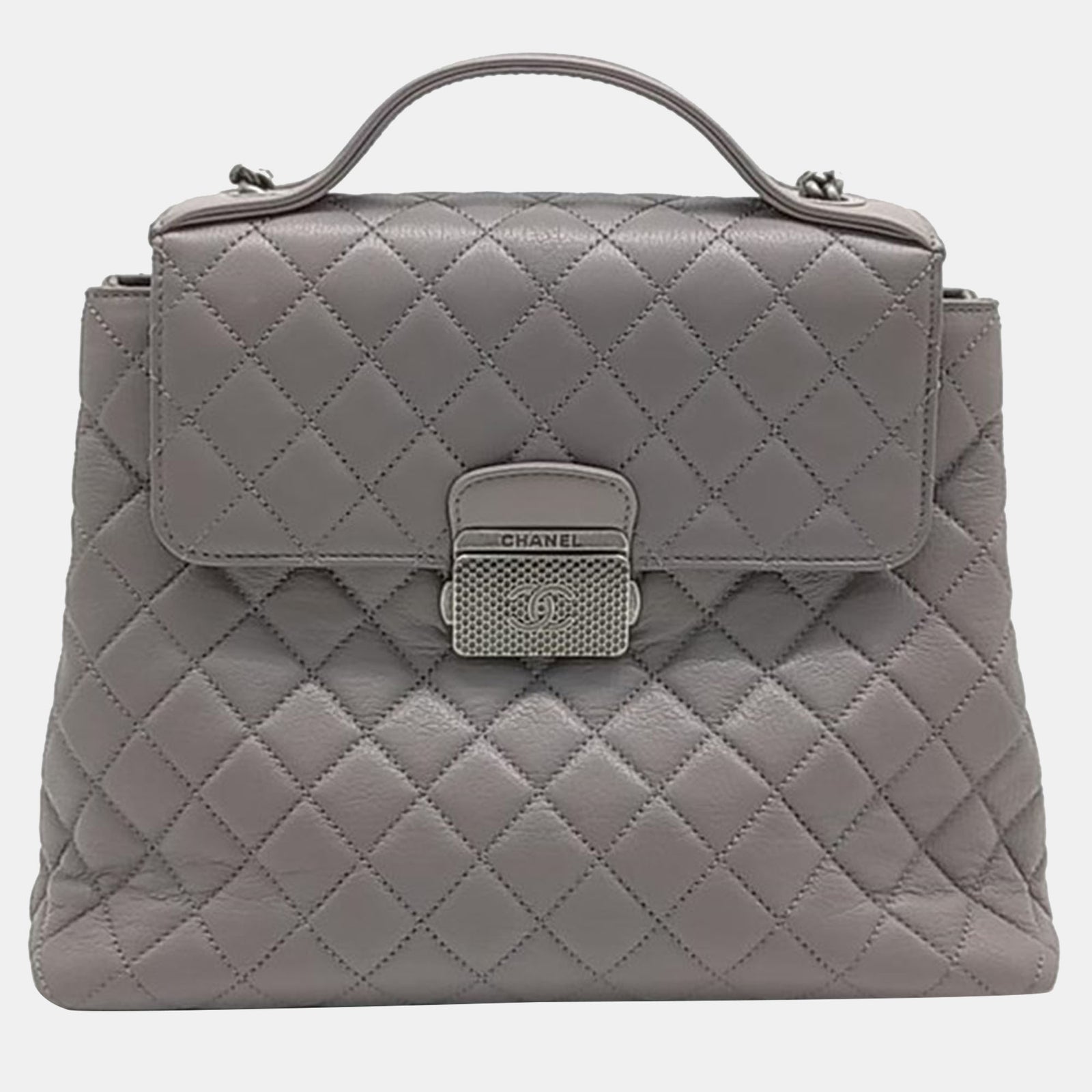 Chanel Purple and Grey Tone Tote and Shoulder Bag