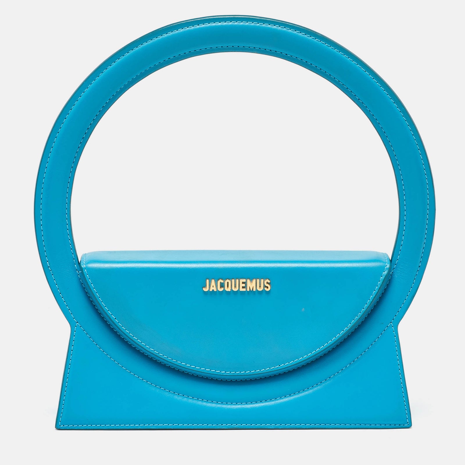 Jacquemus Blue Leather Le Sac Round Top Handle Bag