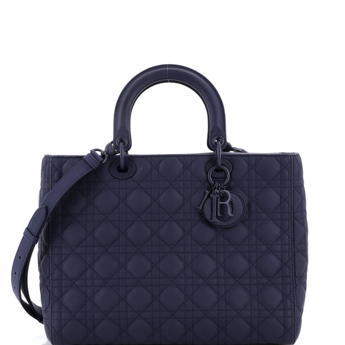 Ultra Matte Lady Dior Bag Cannage Quilt Calfskin Large
