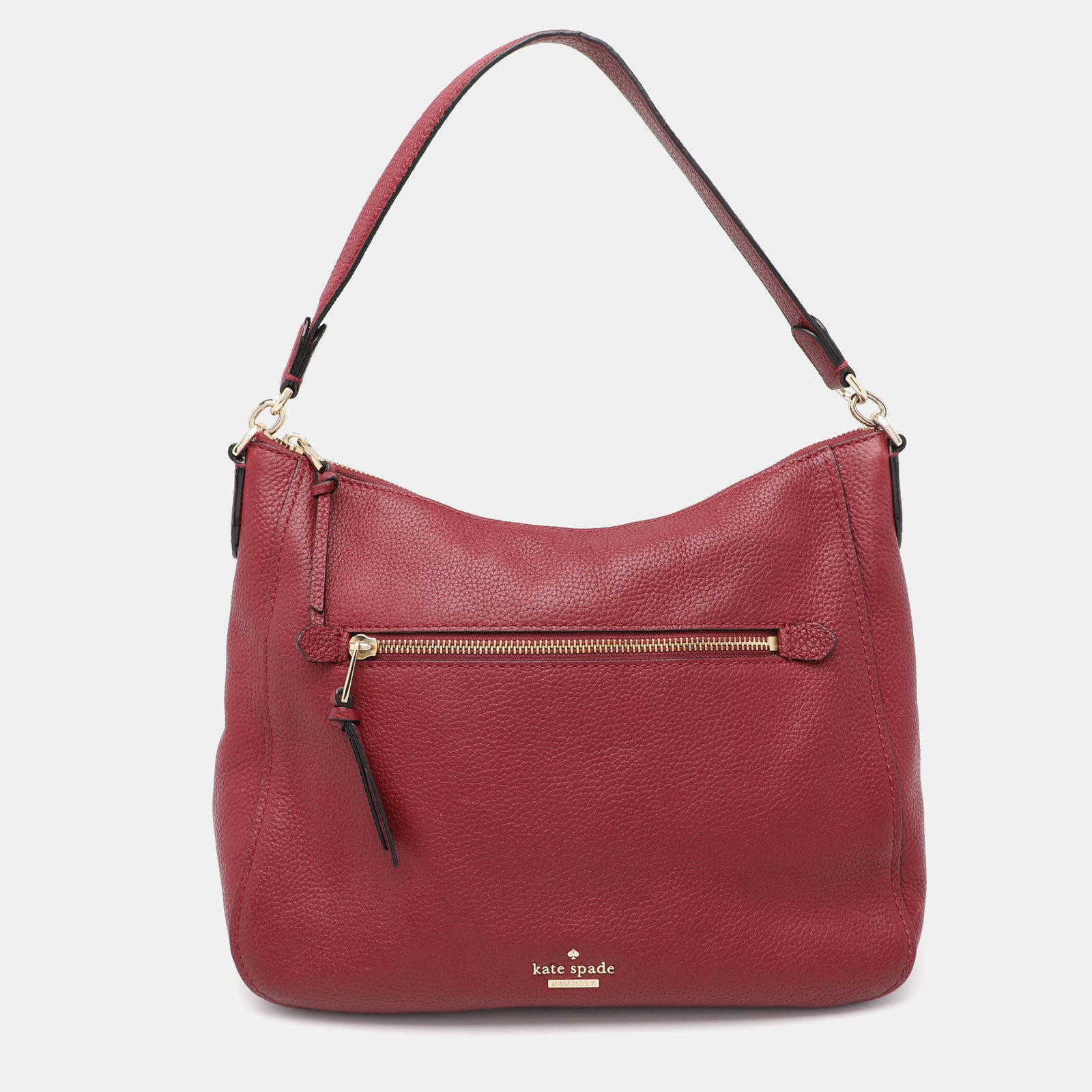 Kate Spade Burgundy Leather Jackson Street Hayden Hobo