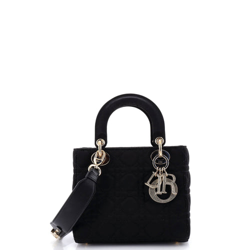 My ABCDior Lady Dior Bag Cannage Quilt Satin with Crystal Charms