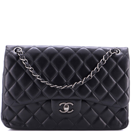 CHANEL Classic Double Flap Bag Quilted Lambskin Jumbo