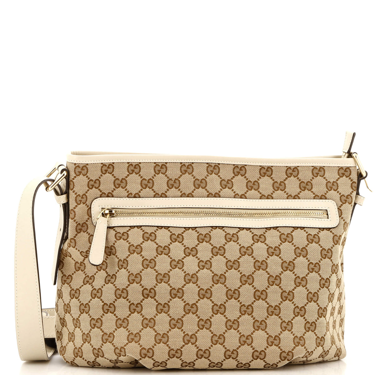 Gucci GUCCI Front Zip Messenger GG Canvas Medium