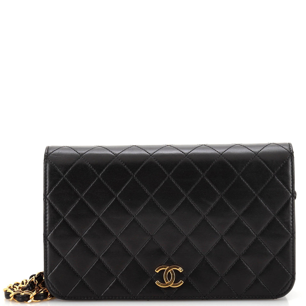 CHANEL Vintage Full Flap Bag Quilted Lambskin Medium