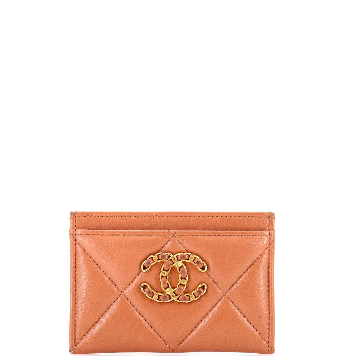 Chanel CHANEL 19 Card Holder Quilted Leather