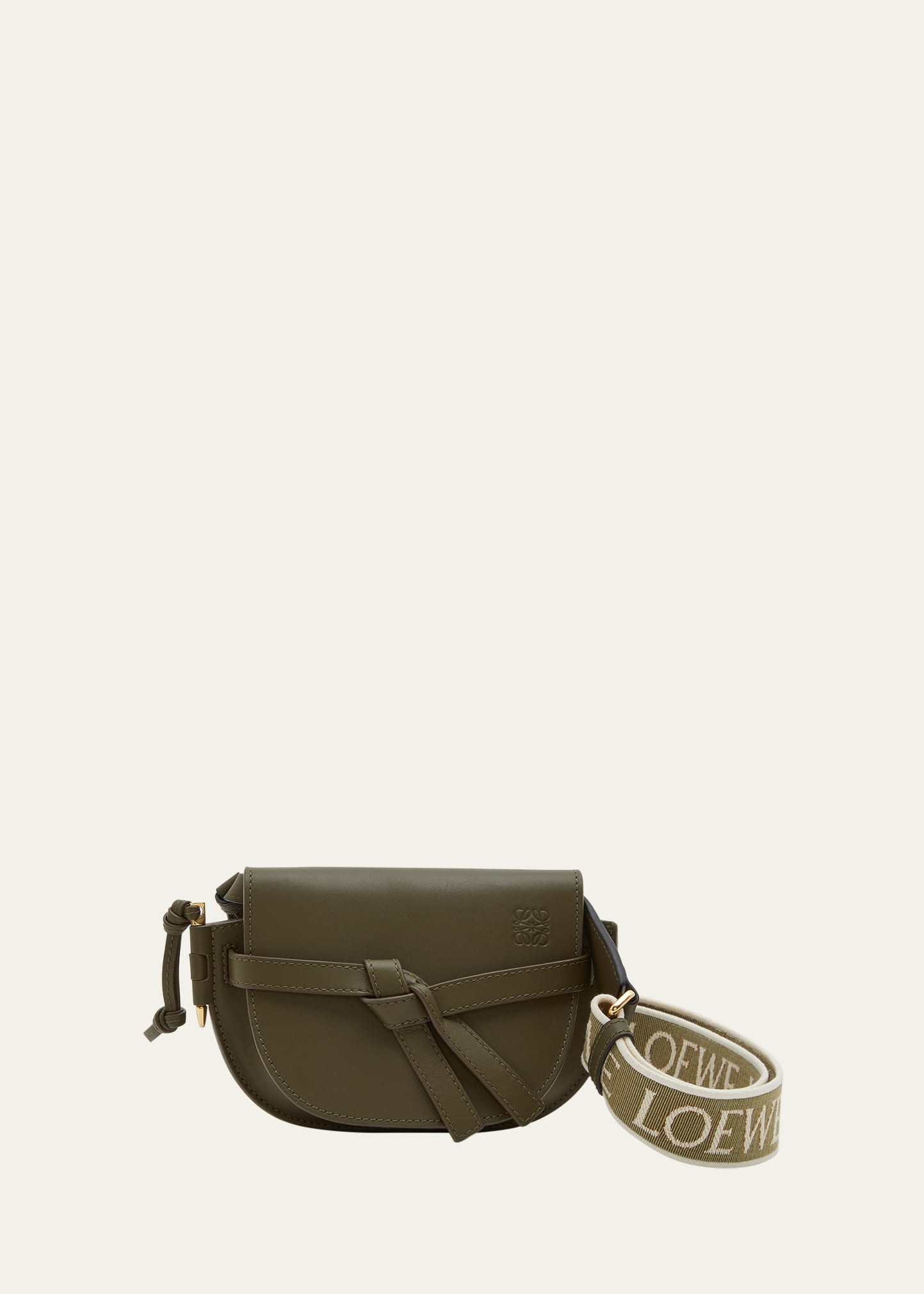 Loewe Gate Dual Mini Crossbody Bag in Leather with Jacquard Strap