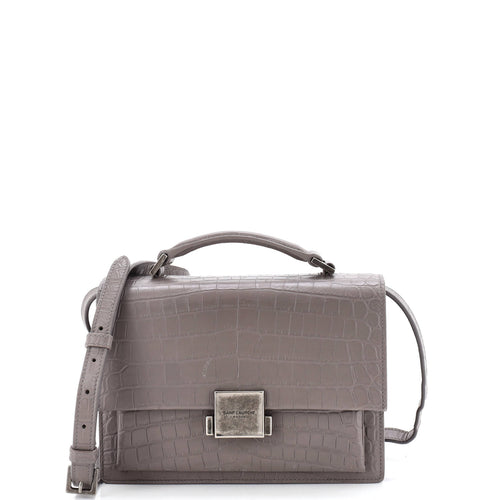 Bellechasse Satchel Crocodile Embossed Leather Medium
