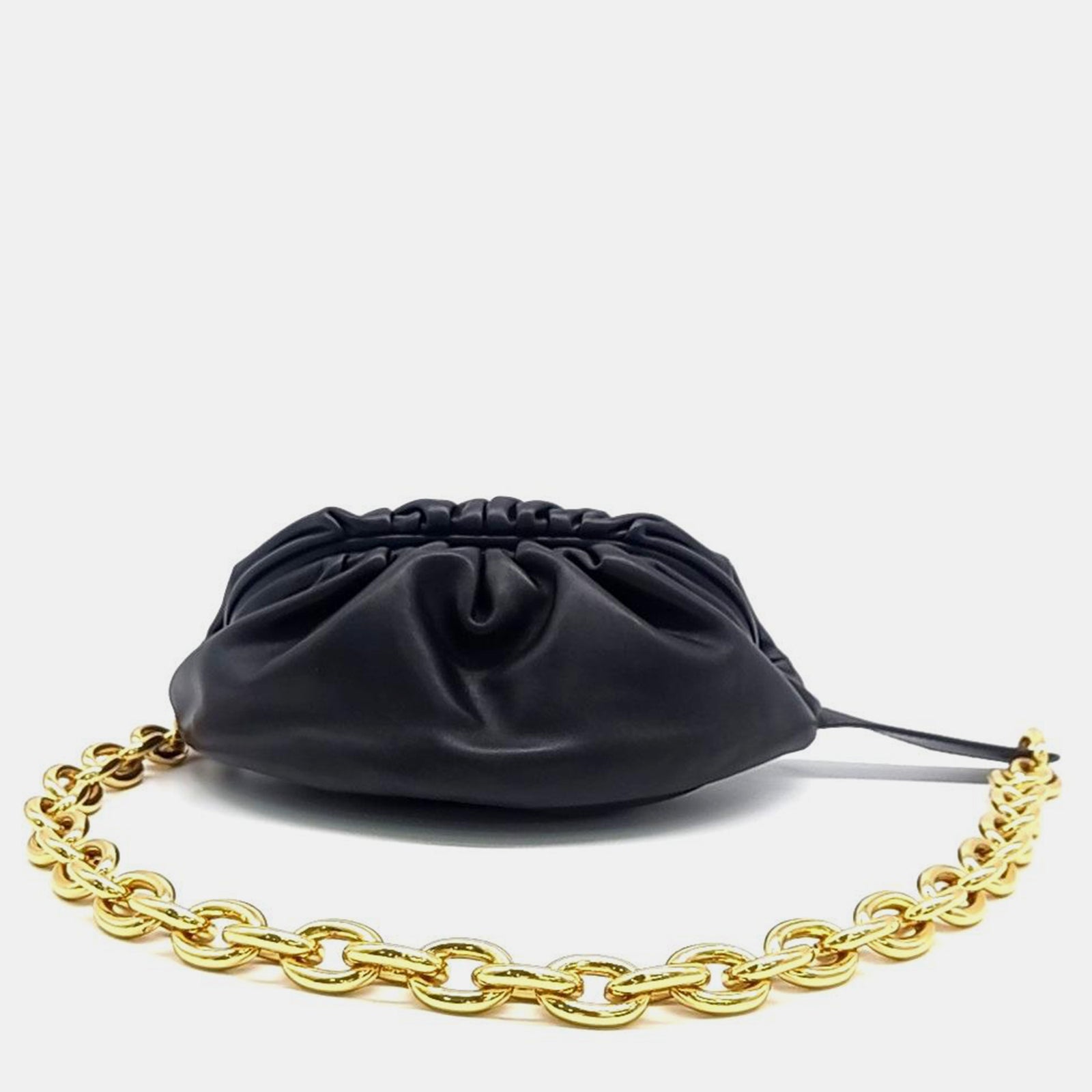 Bottega Veneta Black Leather The Belt Chain Pouch