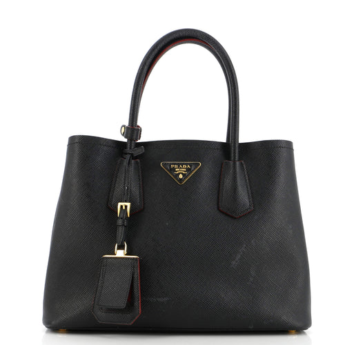 PRADA Cuir Double Tote Saffiano Leather Small