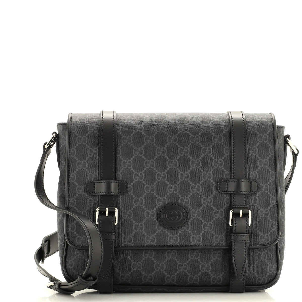 Gucci GUCCI Interlocking G Patch Messenger Bag GG Coated Canvas Medium