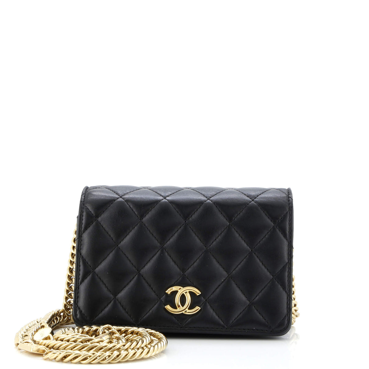 Chanel CHANEL CC Enamel Full Flap Bag Quilted Lambskin Mini