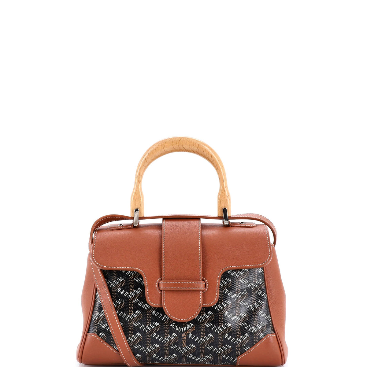 Goyard GOYARD Saigon Top Handle Bag Coated Canvas with Leather Mini