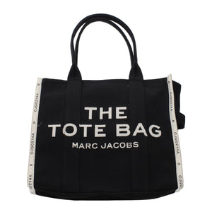 Marc Jacobs Tote Bag Logo - Embroidered Fabric - Black