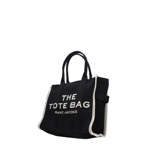 Marc Jacobs Tote Bag Logo - Embroidered Fabric - Black