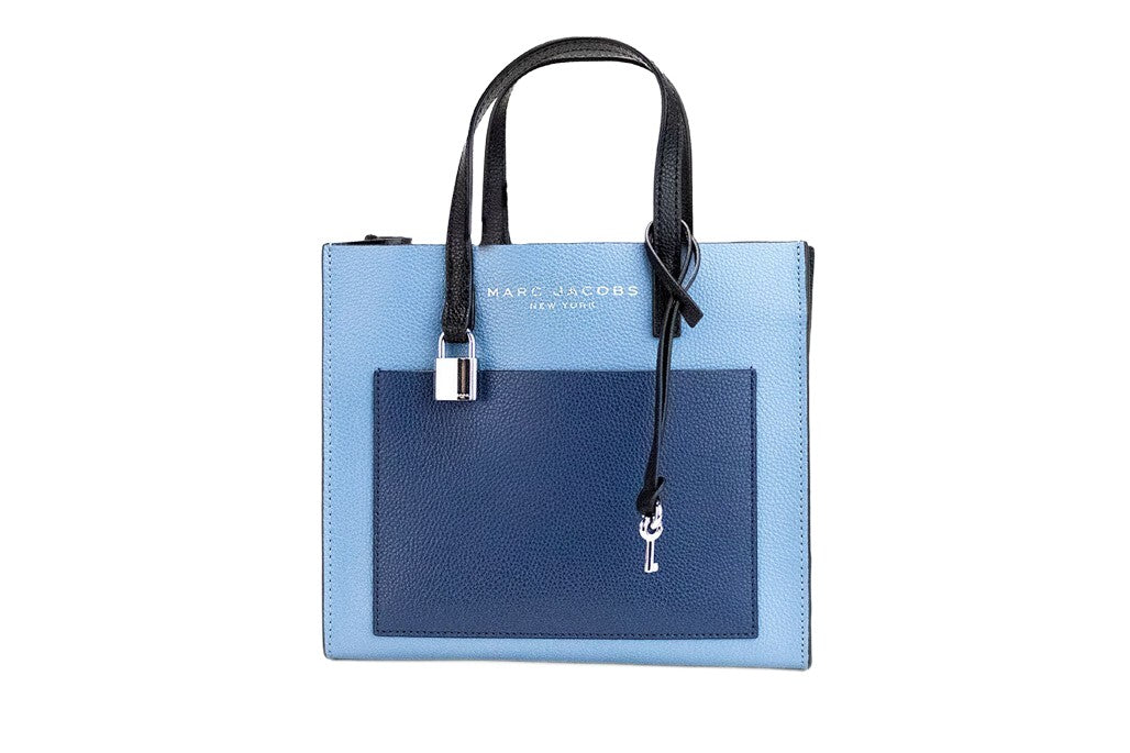 Marc Jacobs Marc Jacobs Babe Top Handle Colorblock Pebbled Leather Top Handle Bag - Blue