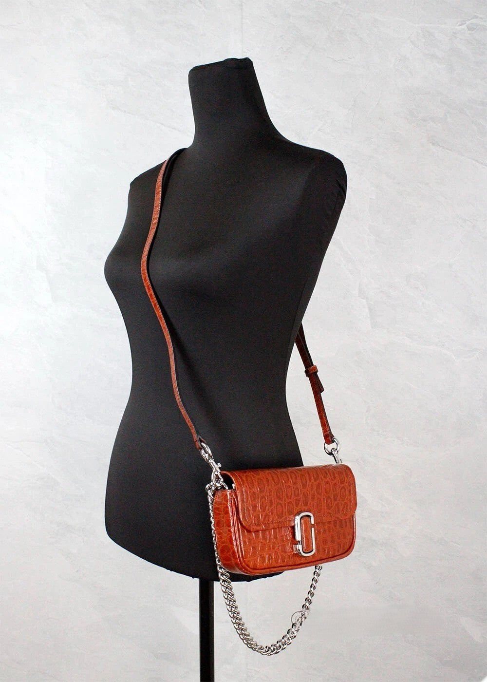 Marc Jacobs Marc Jacobs Nylon Crossbody Crossbody Embossed Croc - Textured Leather Crossbody Bag - Brown