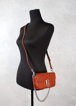 Marc Jacobs Nylon Crossbody Crossbody Embossed Croc - Textured Leather Crossbody Bag - Brown