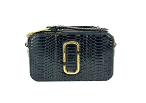 Marc Jacobs Nylon Crossbody Crossbody Python - Embossed Calfskin Crossbody Bag - Black