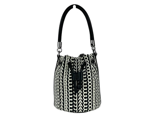 Marc Jacobs Crossbody Geometric Monogram Bucket Bag - Silver