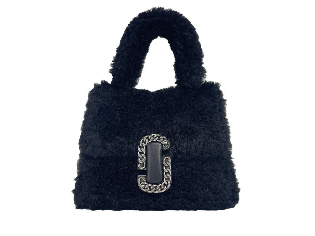 Marc Jacobs Marc Jacobs Babe Top Handle Fur Top Handle Bag - Black