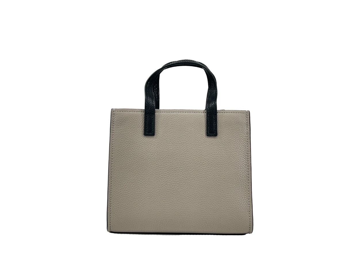 Marc Jacobs Marc Jacobs Babe Top Handle Pebbled Leather Two - Tone Top Handle Bag - Silver