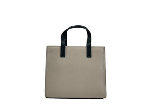 Marc Jacobs Babe Top Handle Pebbled Leather Two - Tone Top Handle Bag - Silver