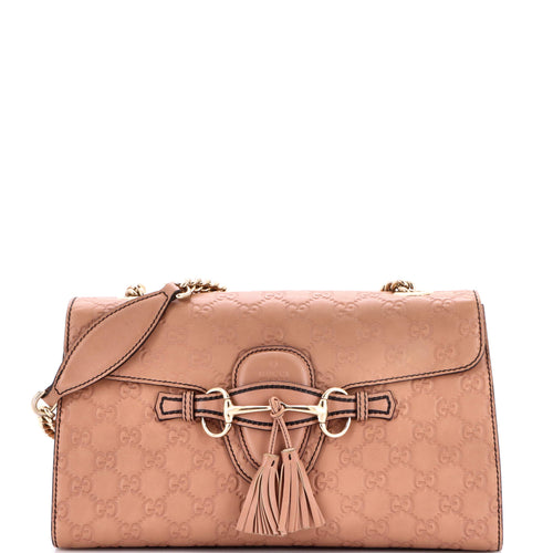 GUCCI Emily Chain Flap Bag Guccissima Leather Medium