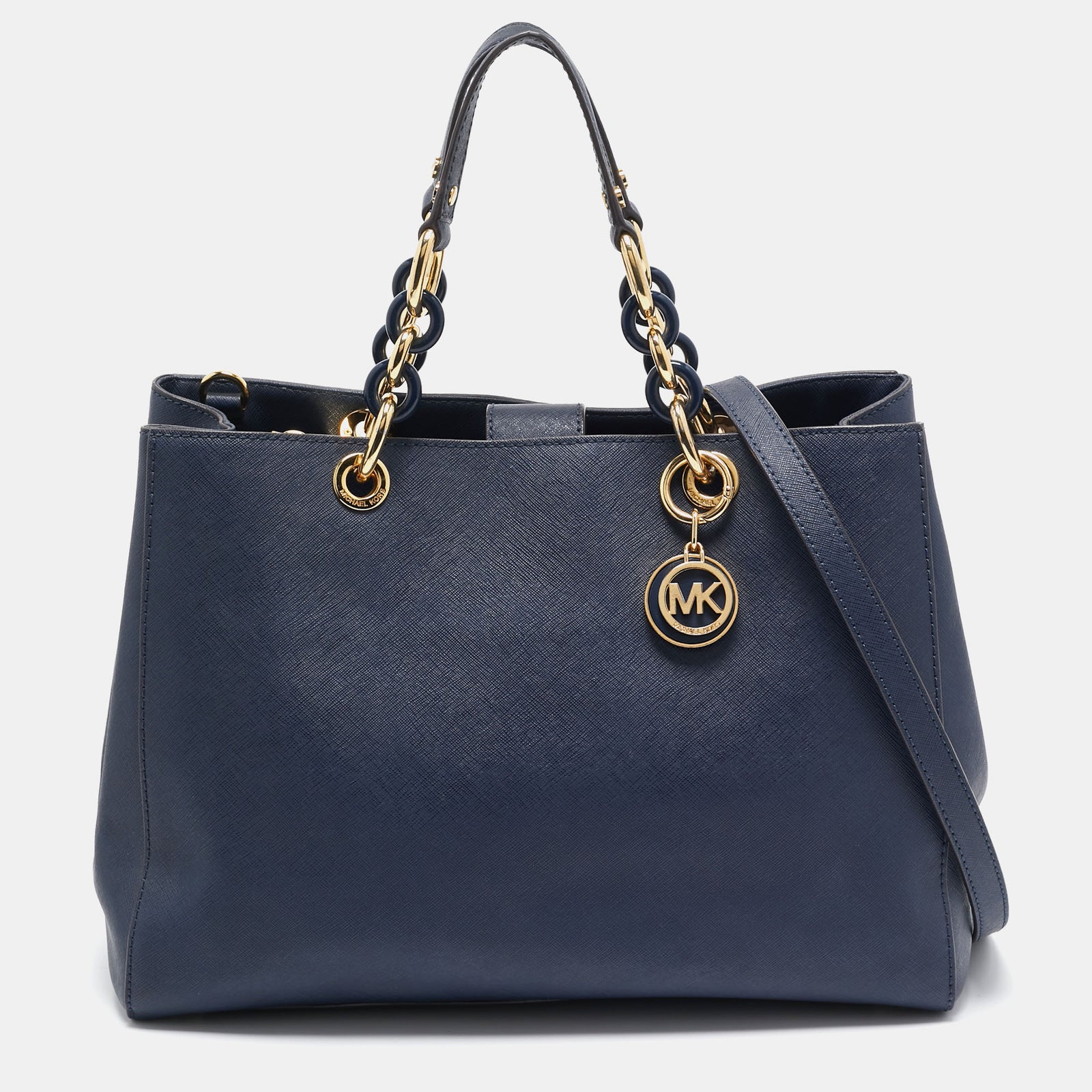 Michael Kors Navy Blue Leather Cynthia Tote